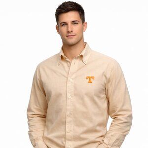 Orange Tennessee Long Sleeve Button Front Shirt Size M Shirt Size M